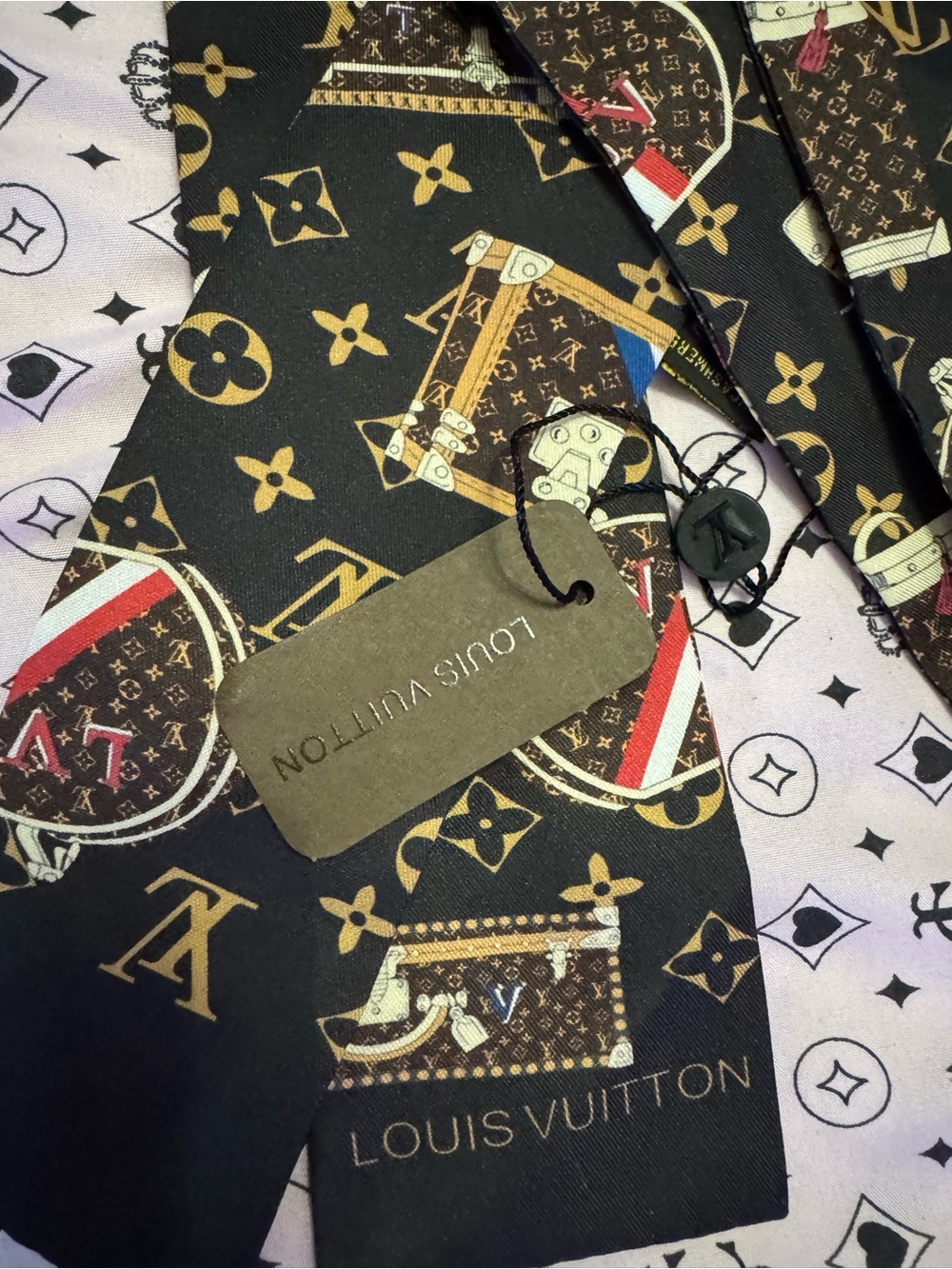 Louis Vuitton Black and Gold Monogram Trunk Motif Blazer
